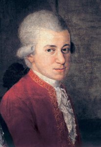 Wolfgang Amadeus Mozart (detail) door Johann Nepomuk della Croce
