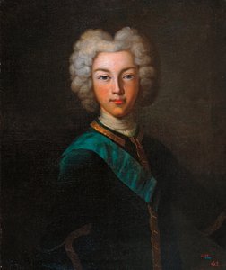 Portret van tsaar Peter II van Rusland (ca. 1720) door Johann Paul (d.1739) Luedden