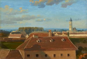 Uitzicht over het Schanzel naar Augarten door Johann Peter Krafft