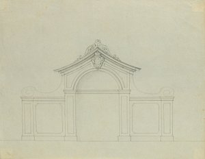 Fontein in de perziktuin van het Oberes Belvedere