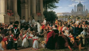 De intocht van keizer Frans I in Wenen na de Vrede van Parijs op 16 juni 1814
