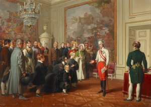 Keizer Franz I geeft algemene audiëntie