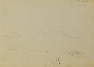 Landschapsschets van het Balatonmeer door Johann Peter Krafft