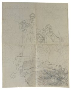 Manfred en de gemzenjager door Johann Peter Krafft