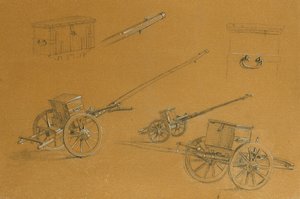 Studie van kanonnen en legerbenodigdheden door Johann Peter Krafft