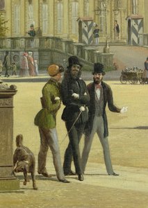Nieuwe wachthuis, arsenaal, prinsenpaleis en kasteel in Berlijn, 1849 (detail) door Johann Philipp Eduard Gartner