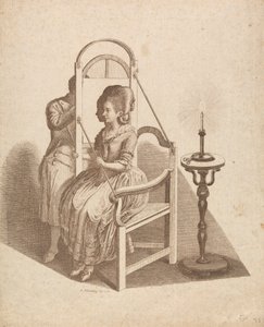 Kunstenaar tekent het silhouet van een vrouw
