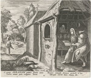 Abraham van Edessa als kluizenaar door Johann Sadeler (I)