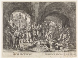 Begrafenis van Adam door Johann Sadeler (I)