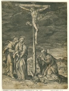Christus aan het kruis, met Maria, Johannes en Maria Magdalena