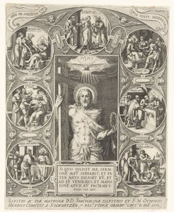 Christus en de werken van barmhartigheid door Johann Sadeler (I)