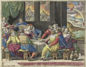 De mensheid wachtend op het Laatste Oordeel door Johann Sadeler (I)