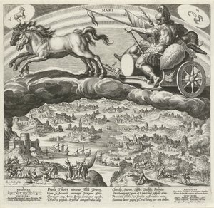 De planeet Mars en zijn invloed op de wereld door Johann Sadeler (I)