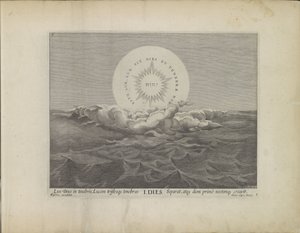 Eerste scheppingsdag: scheiding van licht en duisternis door Johann Sadeler (I)