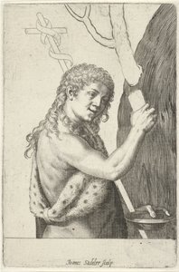 Johannes de Doper als kind door Johann Sadeler (I)