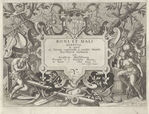 Ornamentele lijst met Adam en Eva door Johann Sadeler (I)