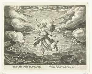 Schepping van de lucht en het water door Johann Sadeler (I)