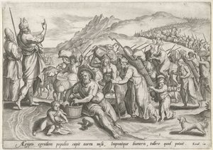 Uittocht uit Egypte door Johann Sadeler (I)
