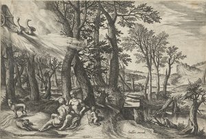 Venus en Adonis door Johann Sadeler (I)