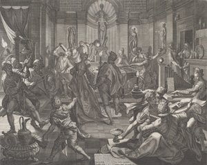 Een Plezierhuis, 1588 door Johann Sadeler I