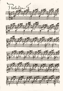 Pagina van een bladmuziek voor Johann Sebastian Bach door Johann Sebastian Bach