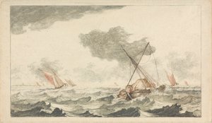 Kastelen, ruïnes en zeegezichten - zes gekleurde gravures