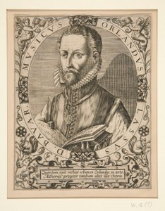 Portret van Orlando Lassus, uit J.J. Boissard door Johann Theodor de Bry