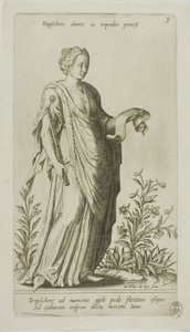 Terpsichore, Muze van Dans, plaat 9 uit Parnassus Biceps door Johann Theodor de Bry