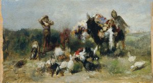 Scène uit Don Quichote (gevecht met het gevogelte) door Johann  Till der Jüngere