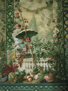 Tuintafereel met paraplu en weelderige tent door Johann Wenzel Bergl
