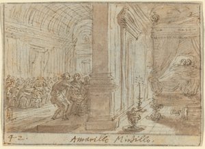 Amarilli en Mirtillo, 1640 door Johann Wilhelm Baur