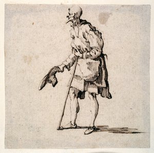Plattelandsman die zijn hoed afneemt door Johann Wilhelm Baur