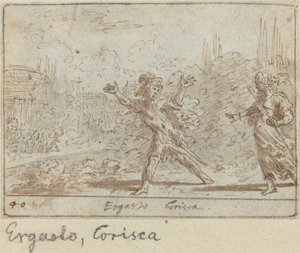 Ergasto en Corisca door Johann Wilhelm Baur