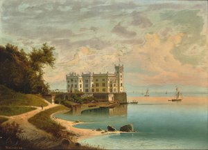 Kasteel Miramare in Triëst, 1868 door Johann Wilhelm Jankowski