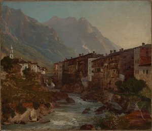 Gezicht op Chiavenna door Johann Wilhelm Schirmer