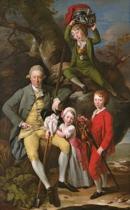 Henry Knight van Tythegston met zijn drie kinderen, ca. 1770