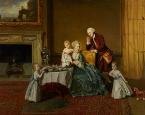 John, veertiende Lord Willoughby de Broke, en zijn familie, ca. 1766