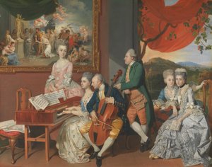 De familie Gore met George, 3e graaf Cowper door Johann Zoffany