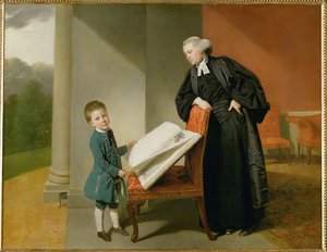 Dominee Randall Burroughs en zijn zoon Ellis ... door Johann Zoffany
