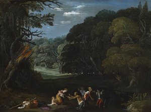 Latona verandert de Lycische boeren in kikkers (naar Elsheimer?)