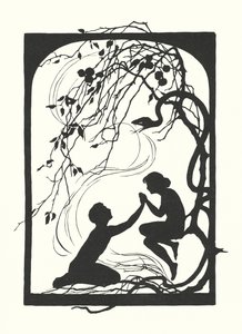 Johanna Beckmann silhouet (litho) door Johanna Beckmann