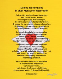 Leve de liefde van het hart in alle mensen van deze wereld - Versie 1