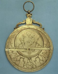 Astronomisch instrument: een astrolabium door Johannes Stoeffler (1452-1531), gemaakt in de 16e eeuw. Parijs, Brieux Collectie door Johannes Stoeffler