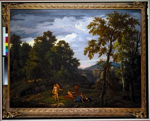 Landschap met klassieke figuren