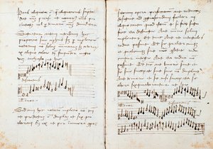 Pagina uit een muziektheorieboek van Johannes Tinctoris