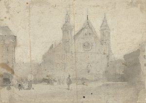 Gezicht op de Ridderzaal aan het Binnenhof