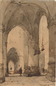 Interieur van de Sint-Bavokerk in Haarlem door Johannes Bosboom