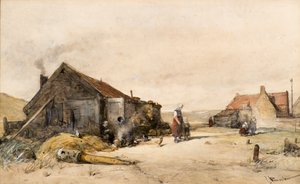 Oude huizen door Johannes Bosboom