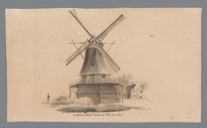 Gezicht op molen de Vink buiten de Weteringpoort door Johannes Cornelis van Pappelendam