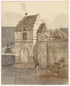 Gezicht op de Bottelpoort aan de Oude Haven te Nijmegen door Johannes Franciscus Christ